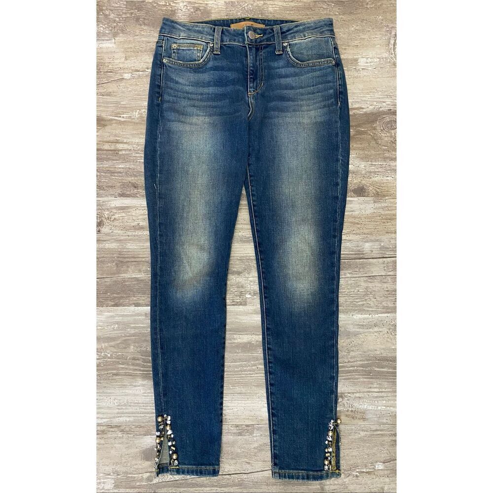 Joe’s Jeans Icon Mid Rise Skinny Ankle Rhinestone Accents Women’s Sz 26” Waist